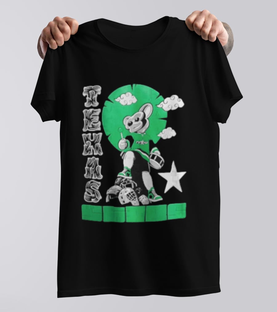 Texas Stars Lollipop Drum Helmets Figures T-Shirt
