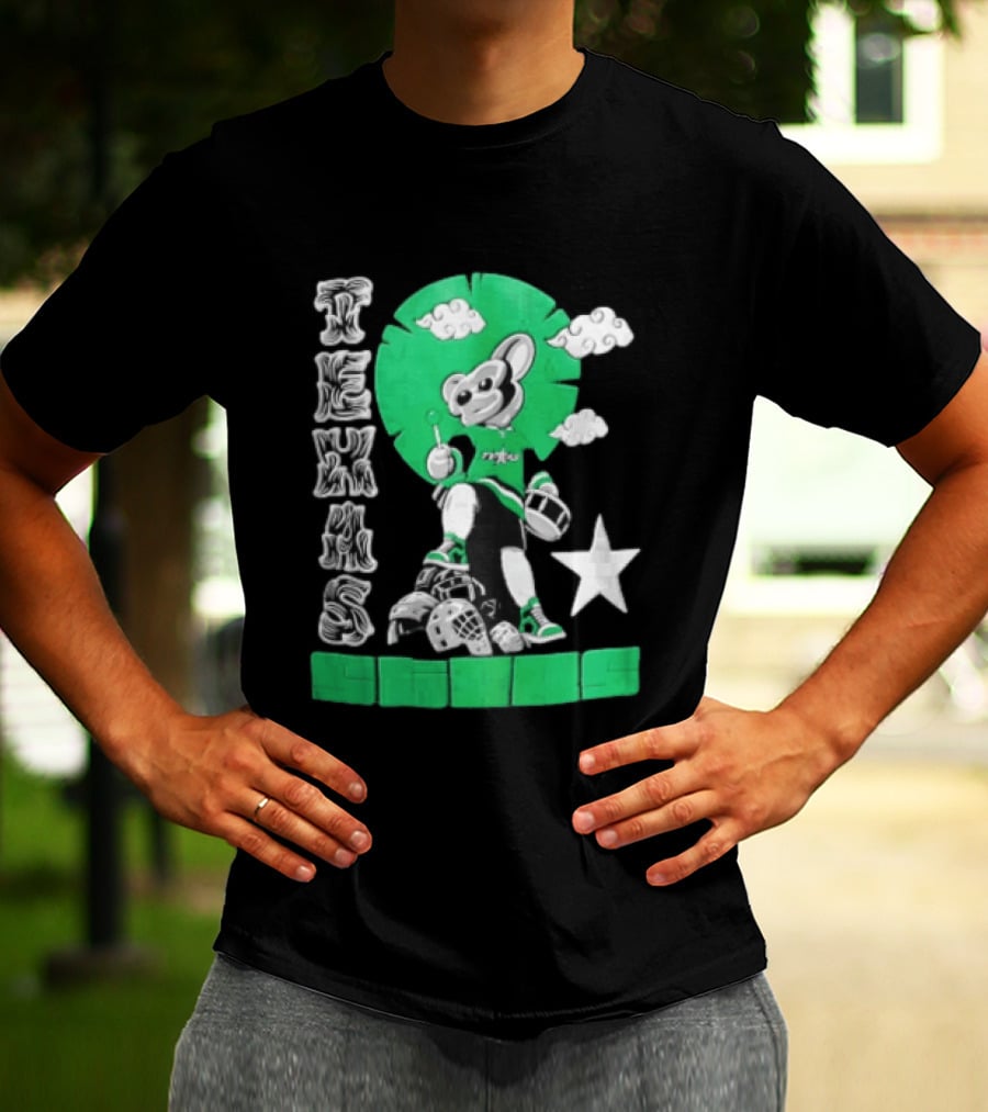 Texas Stars Lollipop Drum Helmets Figures T-Shirt
