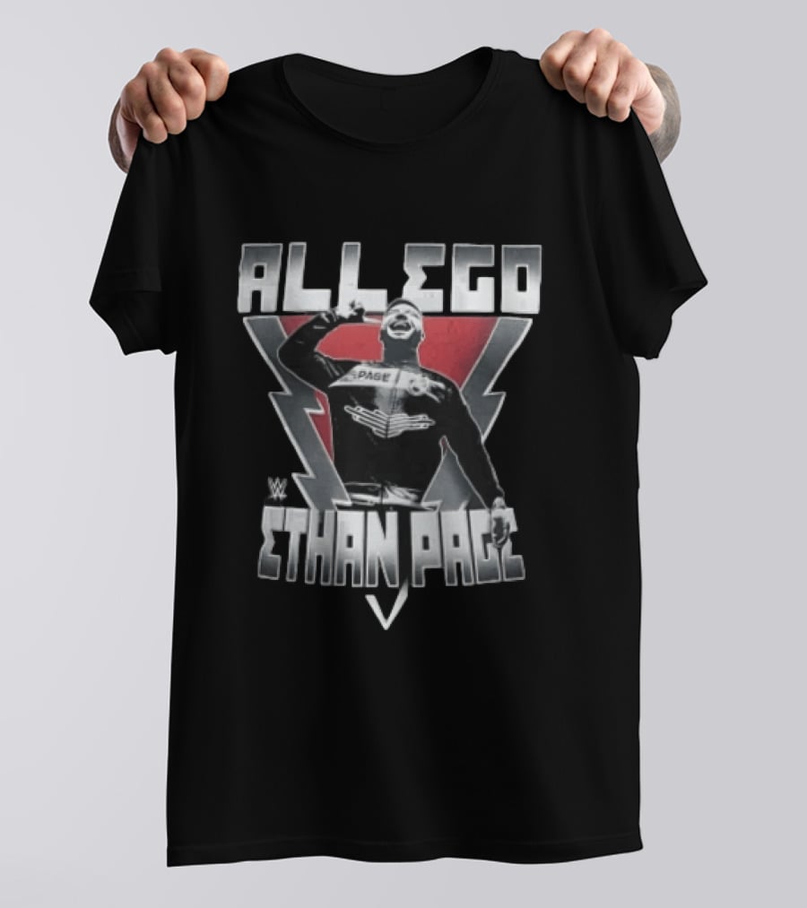 WWE Ethan Page All Ego Lightning Bolts Arms Raised T-Shirt