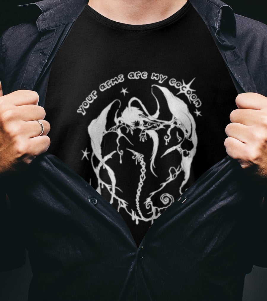 Your Arms Are My Cocoon With Abstract Floral Swirls And Stars T-Shirt