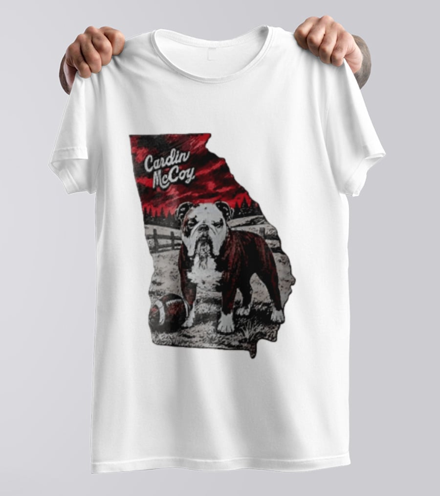 Cardin McCoy Georgia Bulldog Football Landscape T-Shirt