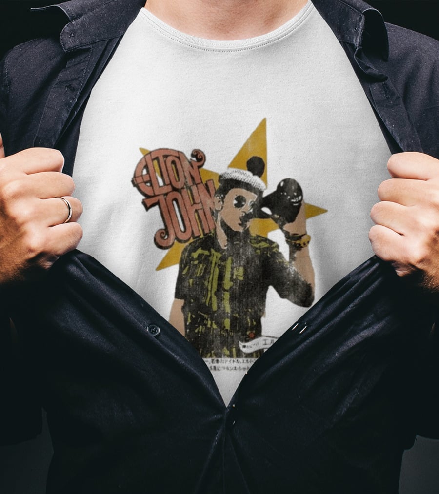 Elton John Saturday Nights Alright For Fighting Retro Style Japanese T-Shirt