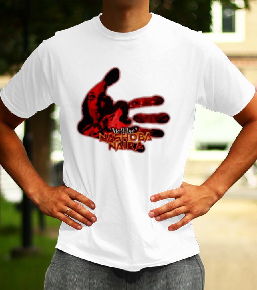 Red Handprint Wolf Eye Nashoba Naira T-Shirt
