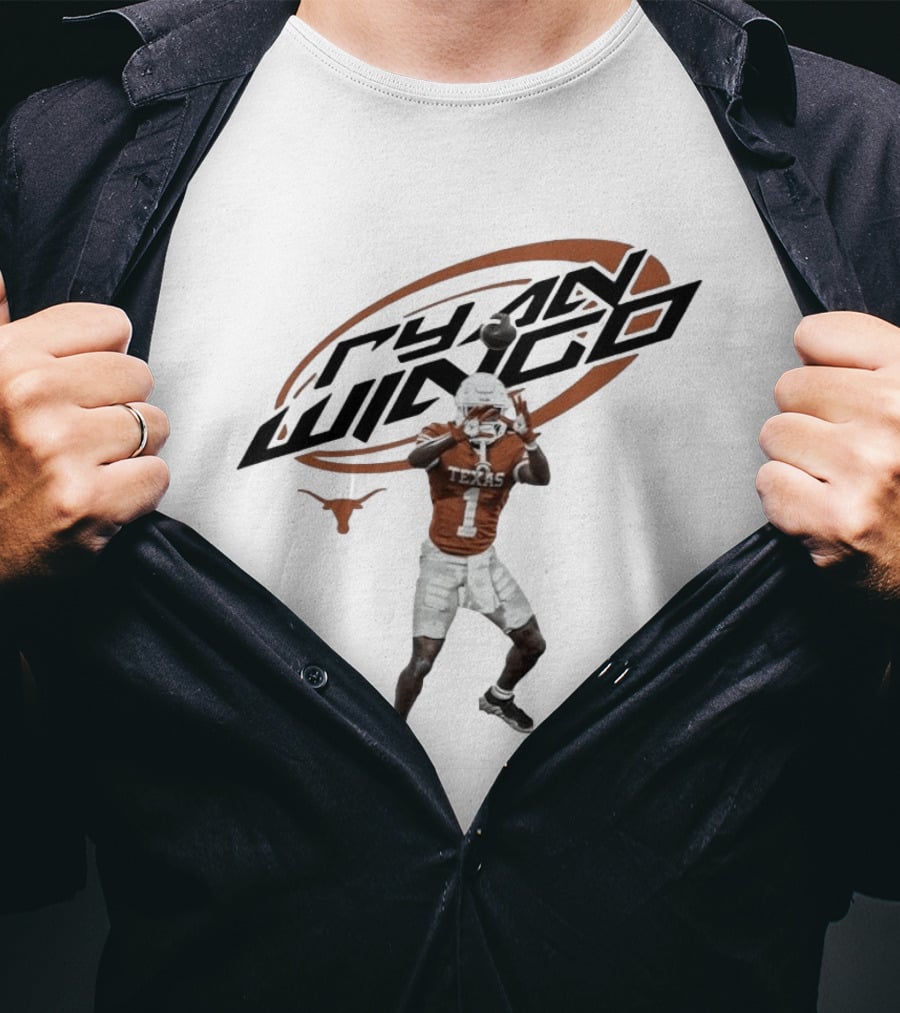 Texas Longhorns Ryan Wingo No 1 NCAA Football T-Shirt