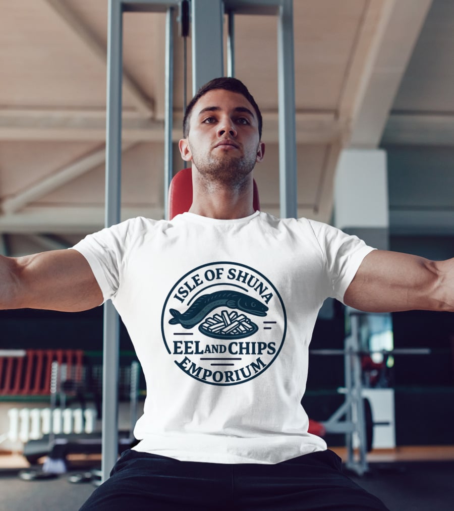 Isle Of Shuna Eel And Chips Emporium Retro Seal T-Shirt