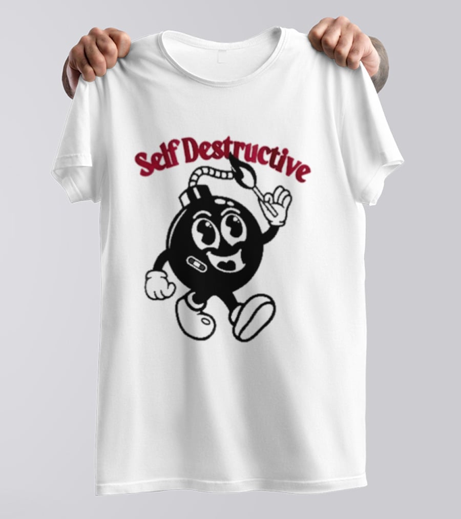 Self Destructive Cartoon Bomb Character With Happy Face T-Shirt
