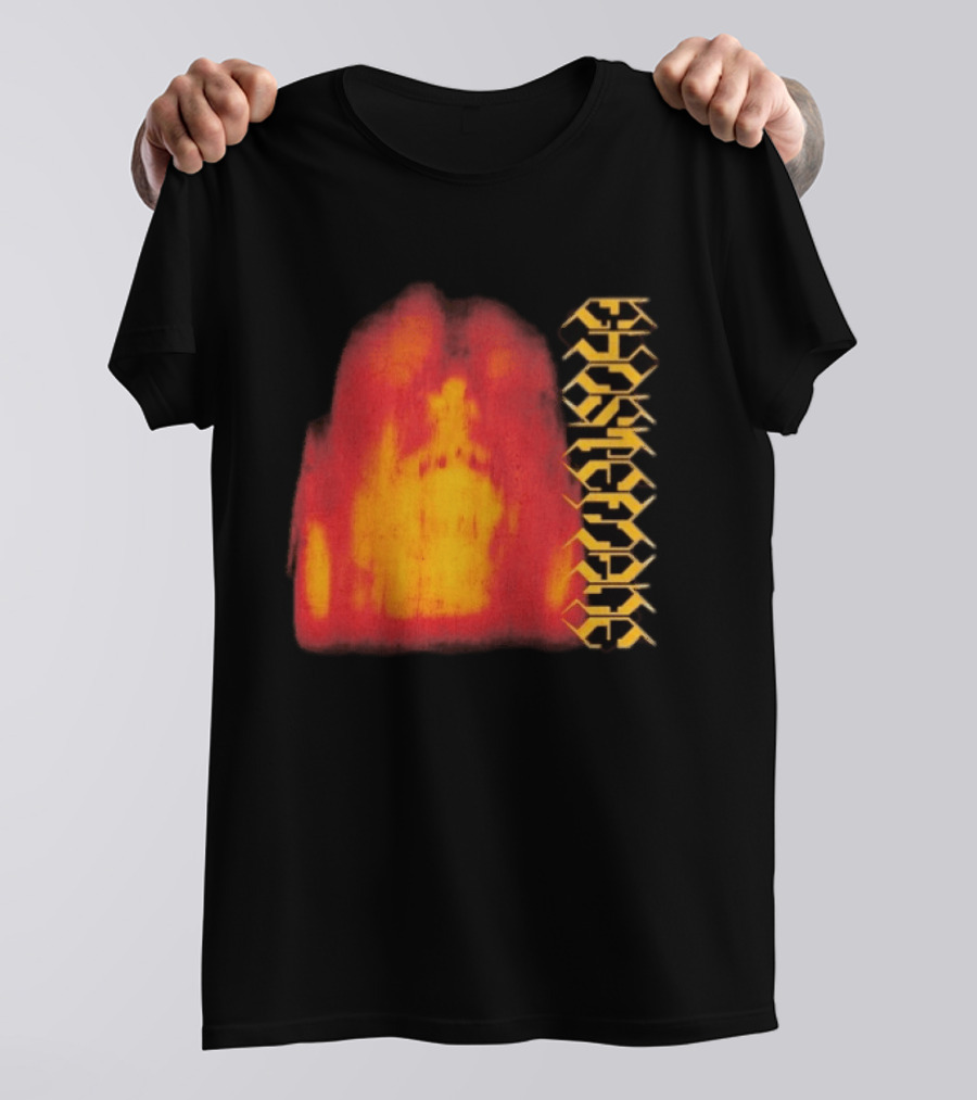Ghostemane Face Hexagon Symbols And Red Yellow Abstract Blaze T-Shirt