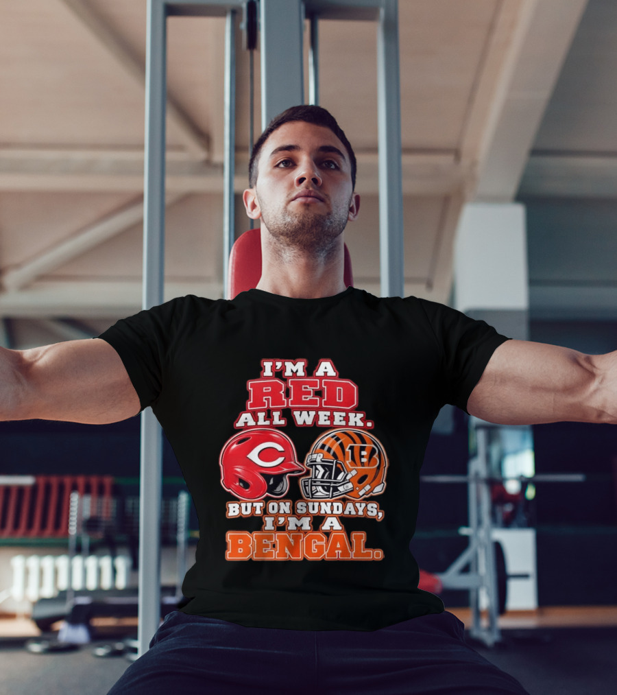 I'm A Red All Week But On Sundays I'm A Bengal Football Helmet And Baseball Helmet T-Shirt