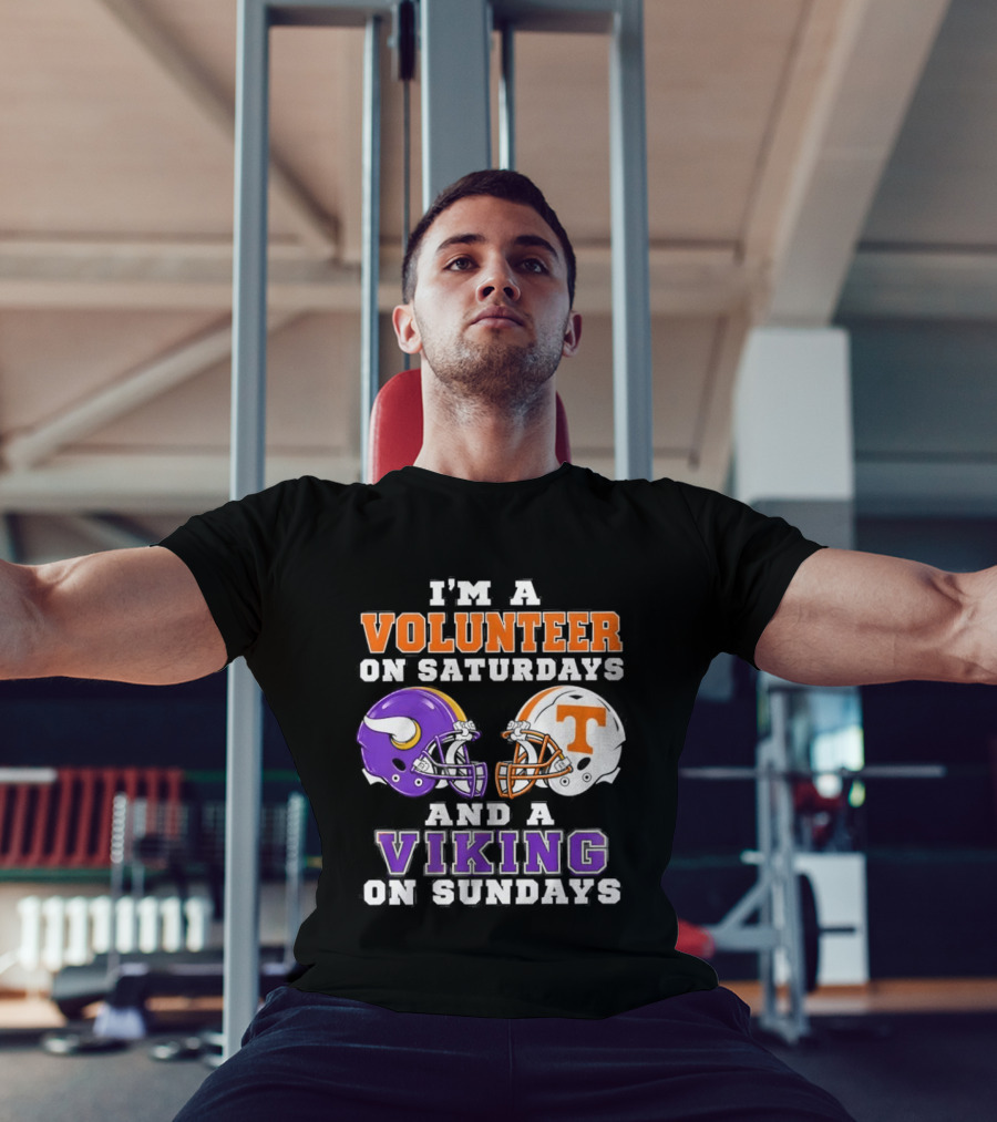 I'm A Volunteer On Saturdays And A Viking On Sundays Football Helmets T-Shirt