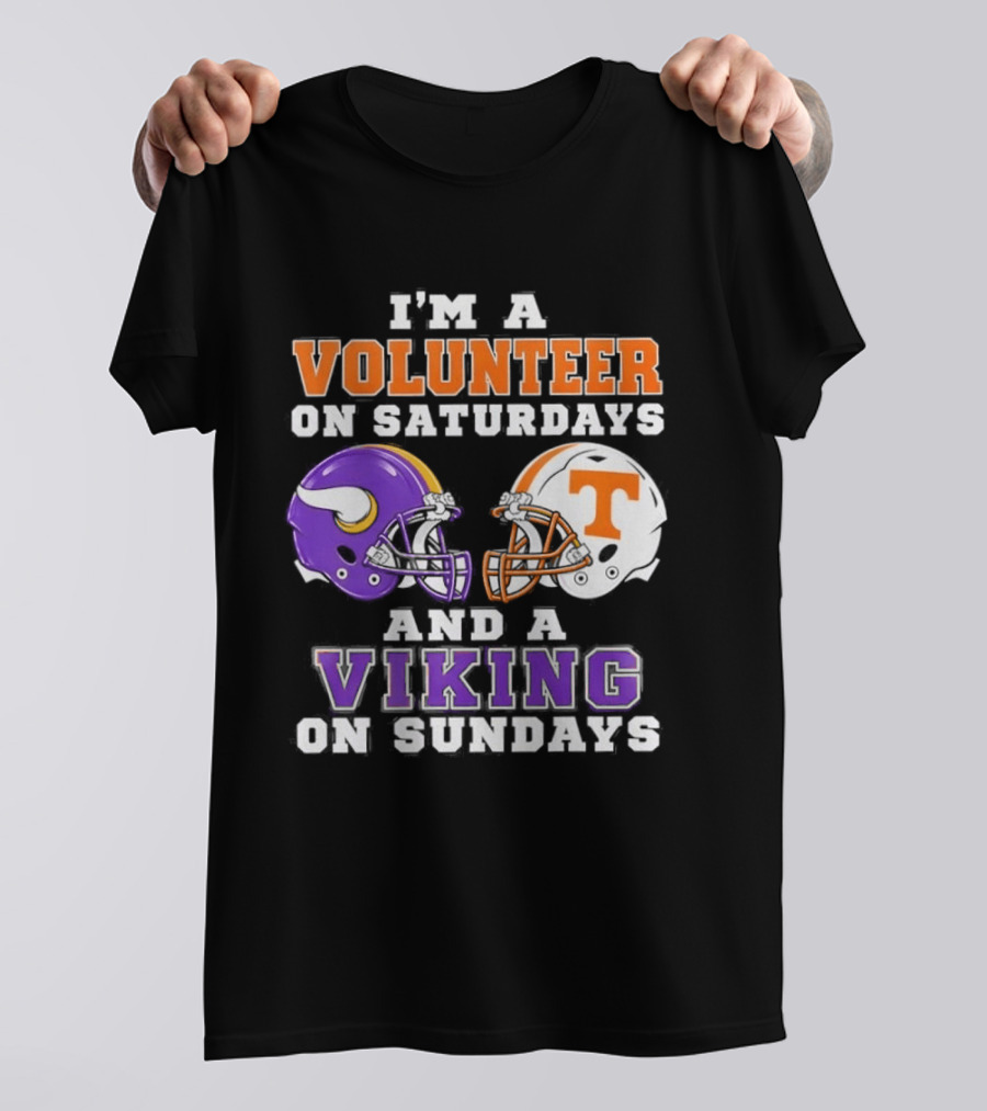 I'm A Volunteer On Saturdays And A Viking On Sundays Football Helmets T-Shirt
