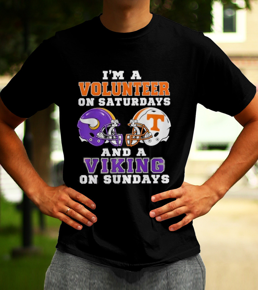 I'm A Volunteer On Saturdays And A Viking On Sundays Football Helmets T-Shirt