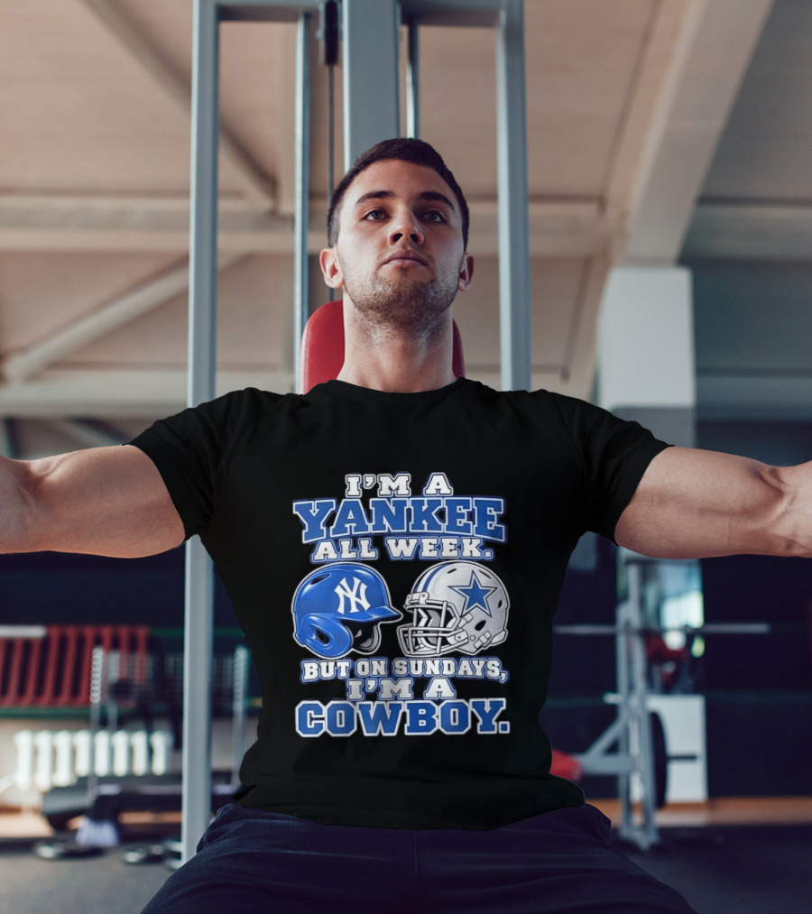 Yankee All Week But On Sundays Dallas Cowboy Football Fan T-Shirt