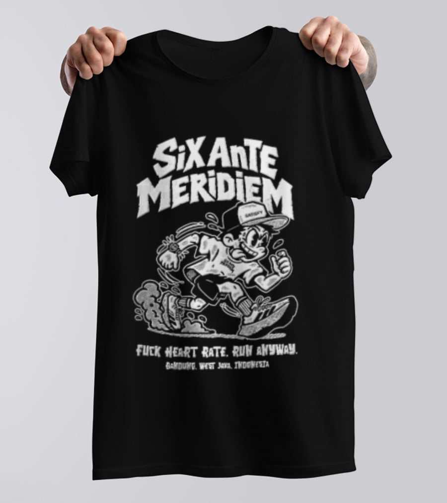 Six Ante Meridiem Fuck Heart Rate Run Anyway Runner Enthusiast Motivation T-Shirt