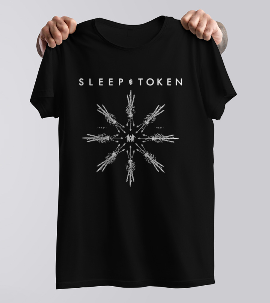 Sleep Token Arrows Symbol White Text Circular T-Shirt