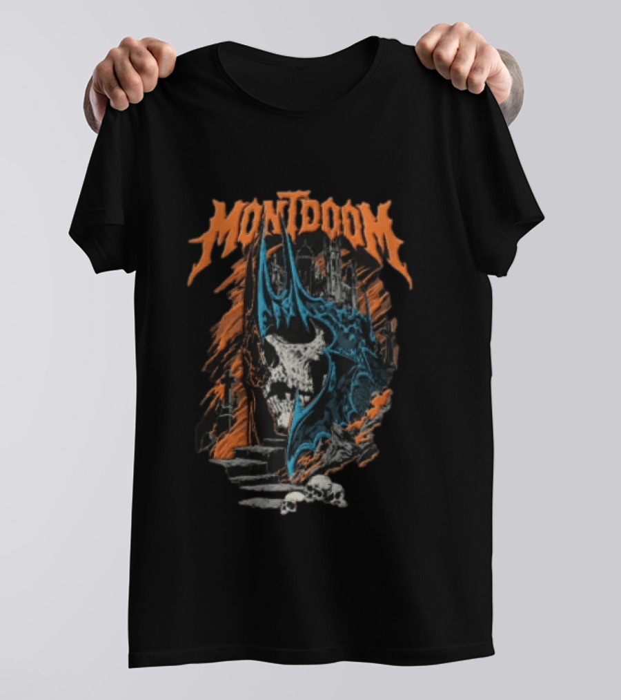 Montdoom Castle Skull And Cross Gothic Horror Fantasy T-Shirt