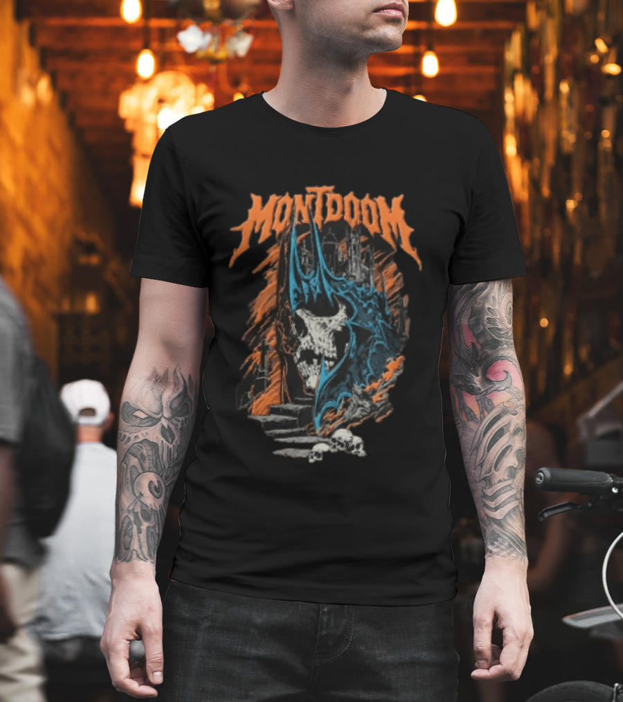 Montdoom Castle Skull And Cross Gothic Horror Fantasy T-Shirt