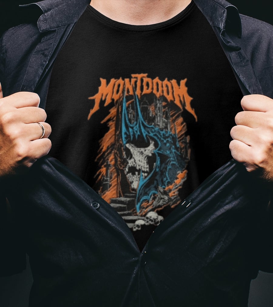 Montdoom Castle Skull And Cross Gothic Horror Fantasy T-Shirt