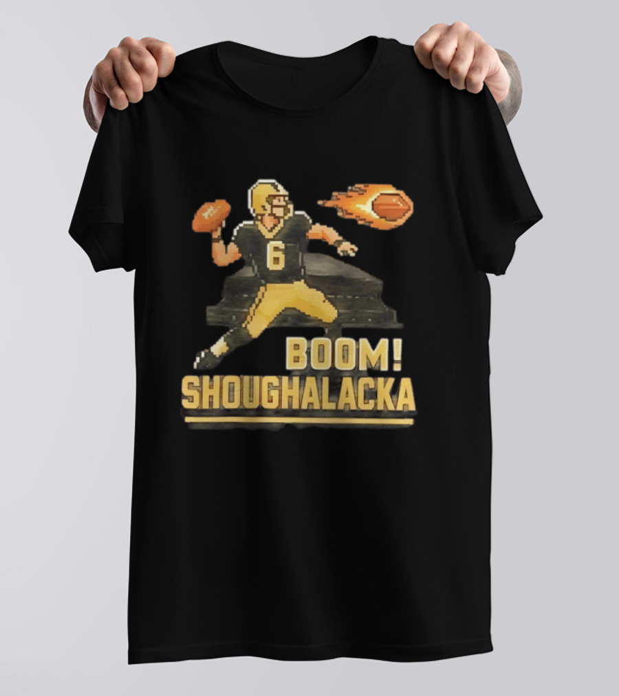 New Orleans Saints Boom Shoughalacka Pixel Art Throwback Football Player T-Shirt