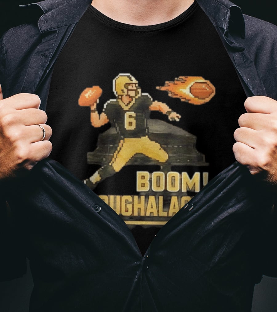 New Orleans Saints Boom Shoughalacka Pixel Art Throwback Football Player T-Shirt
