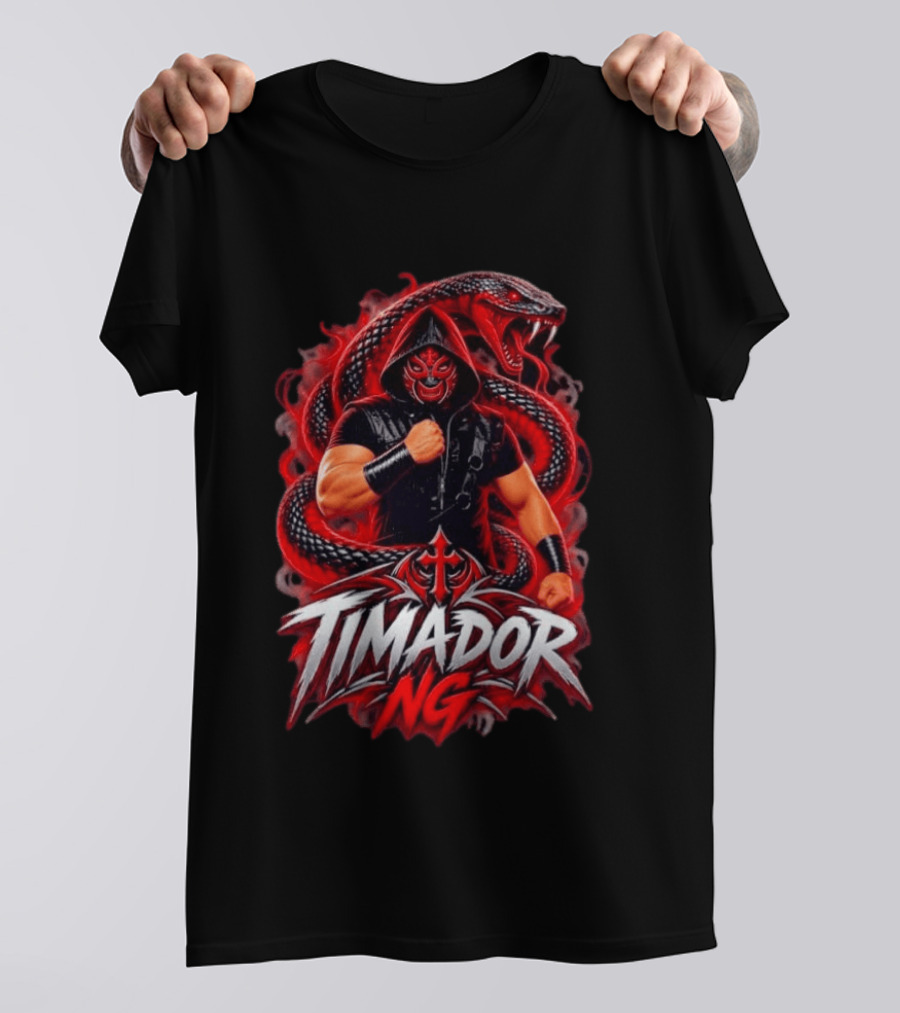 Timador NG Masked Wrestler Red Snake Fist Combat T-Shirt