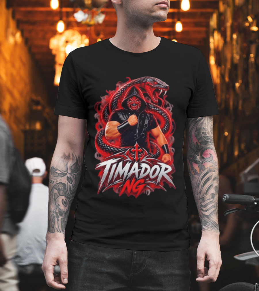 Timador NG Masked Wrestler Red Snake Fist Combat T-Shirt