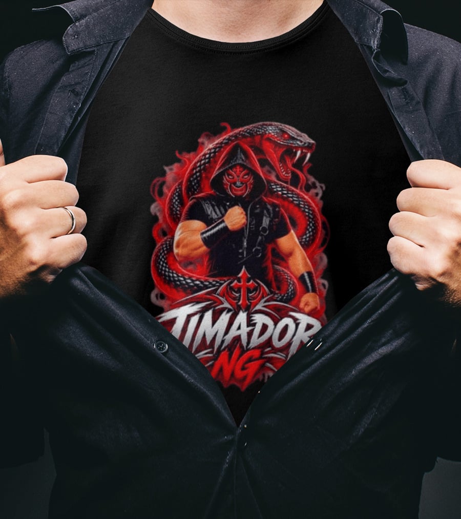 Timador NG Masked Wrestler Red Snake Fist Combat T-Shirt