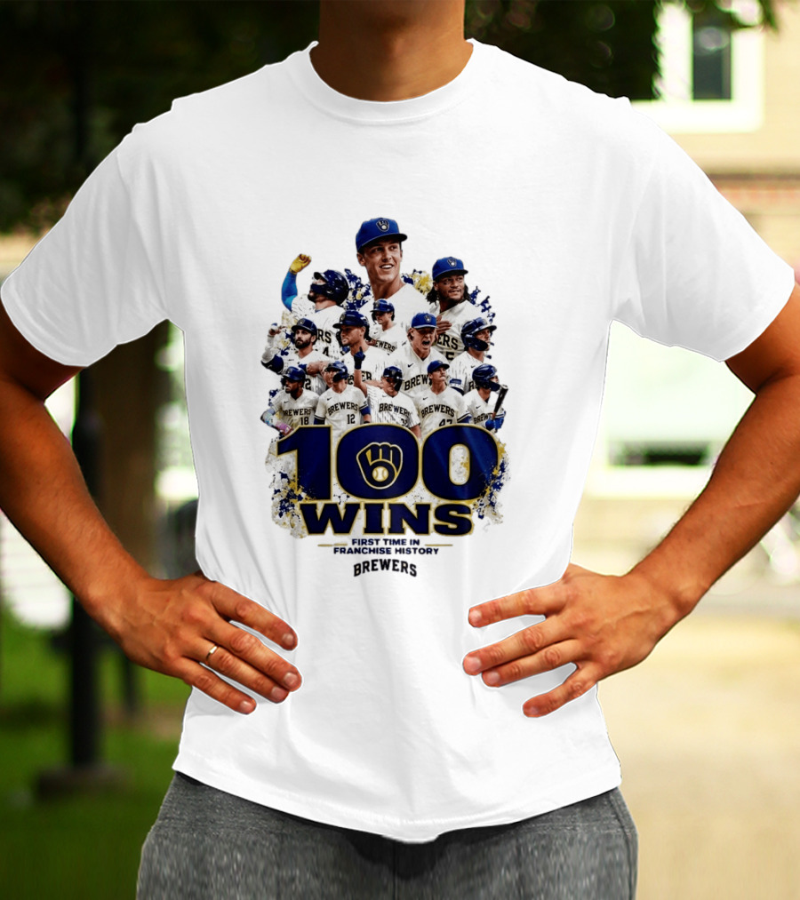 Brewers 100 Wins First Time In Franchise History Celebration T-Shirt
