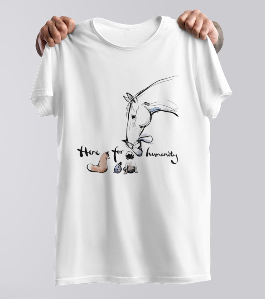 Charlie Mackesy Here For Humanity Gentle Horse And Friends T-Shirt