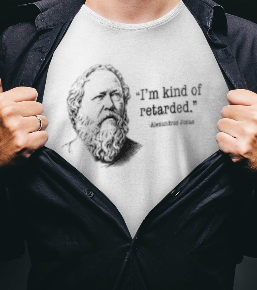 Im Kind Of Retarded Alexandros Jonas Socrates Sketch Line Drawing T-Shirt