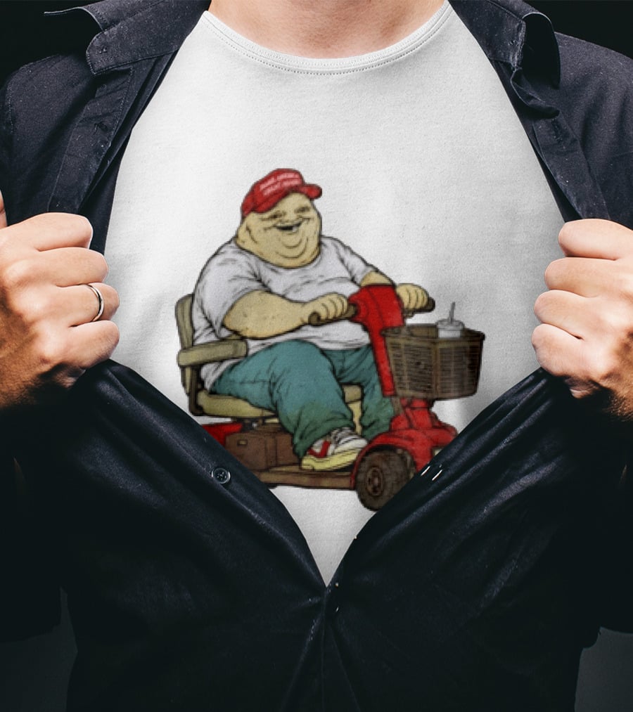 Magachud Scooter McGillicutty Kiss Cut Red Cap Plus Size Mobility T-Shirt