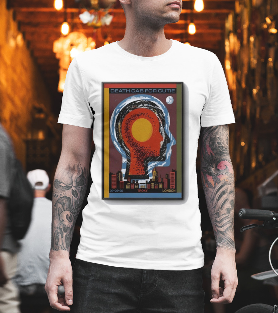 Death Cab For Cutie Troxy London 09.26.26 Concert Urban Skyline And Moon T-Shirt