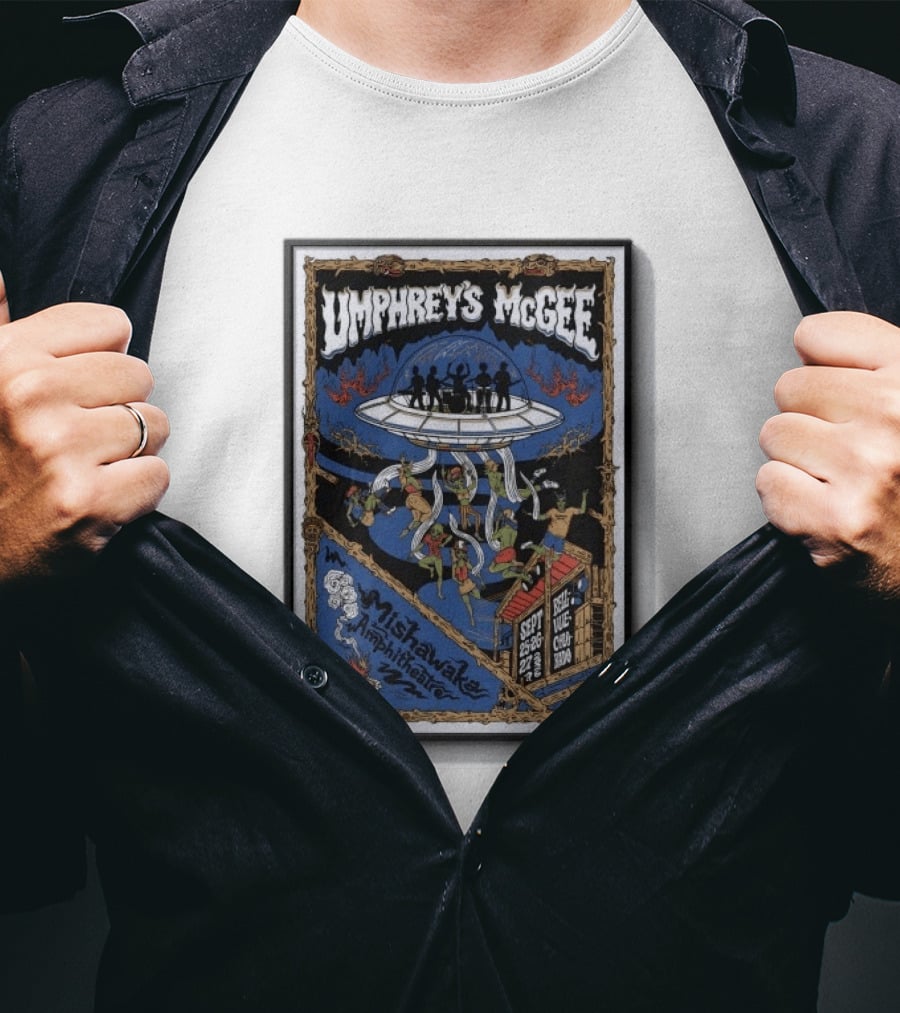 Umphrey's McGee Mishawaka Amphitheatre September 26 28 2026 Alien T-Shirt