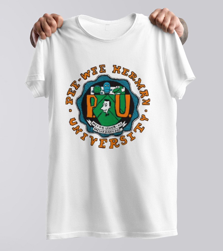 Retrokid Shop Pee Wee Herman University Mekka Lekka Hi Mekka Hiney Ho Crewneck T-Shirt