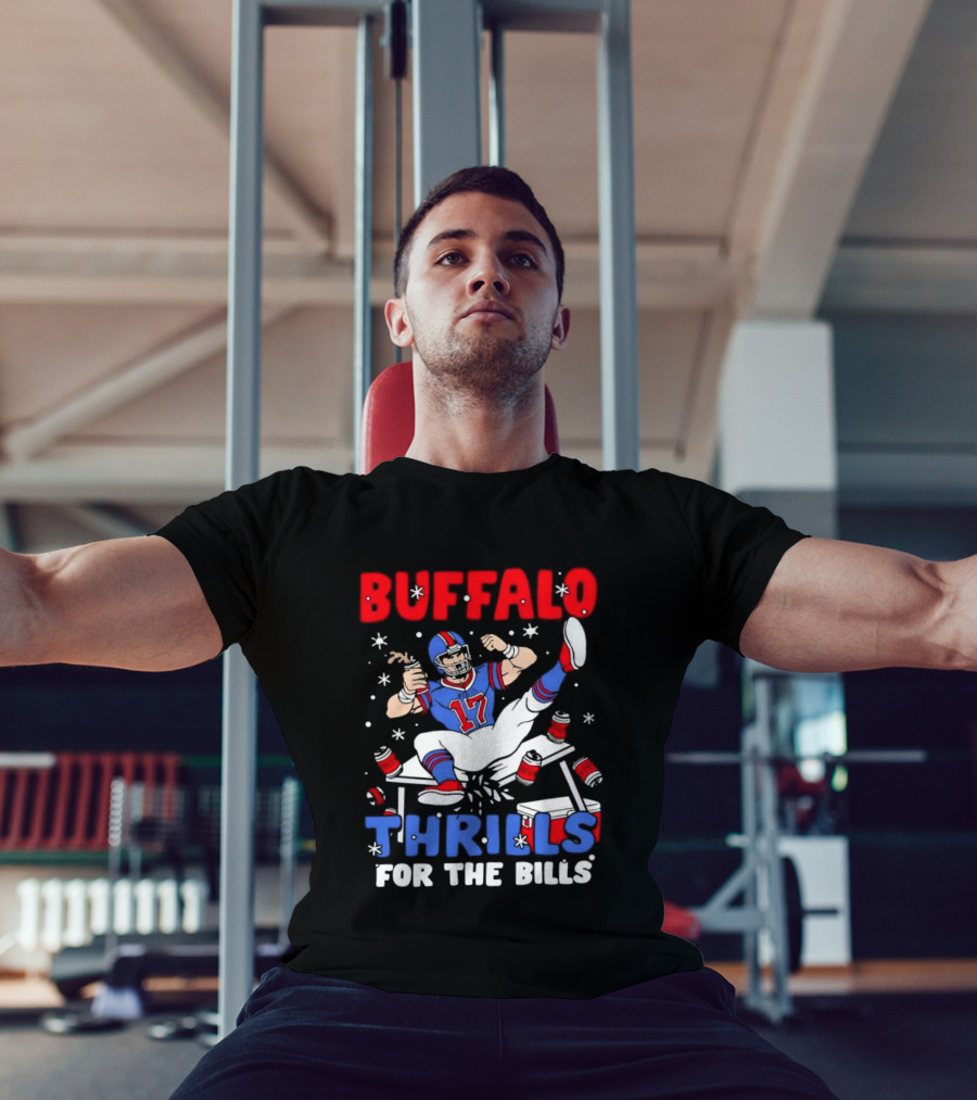 Buffalo Bills 17 Thrills Josh Allen Table Celebration T-Shirt
