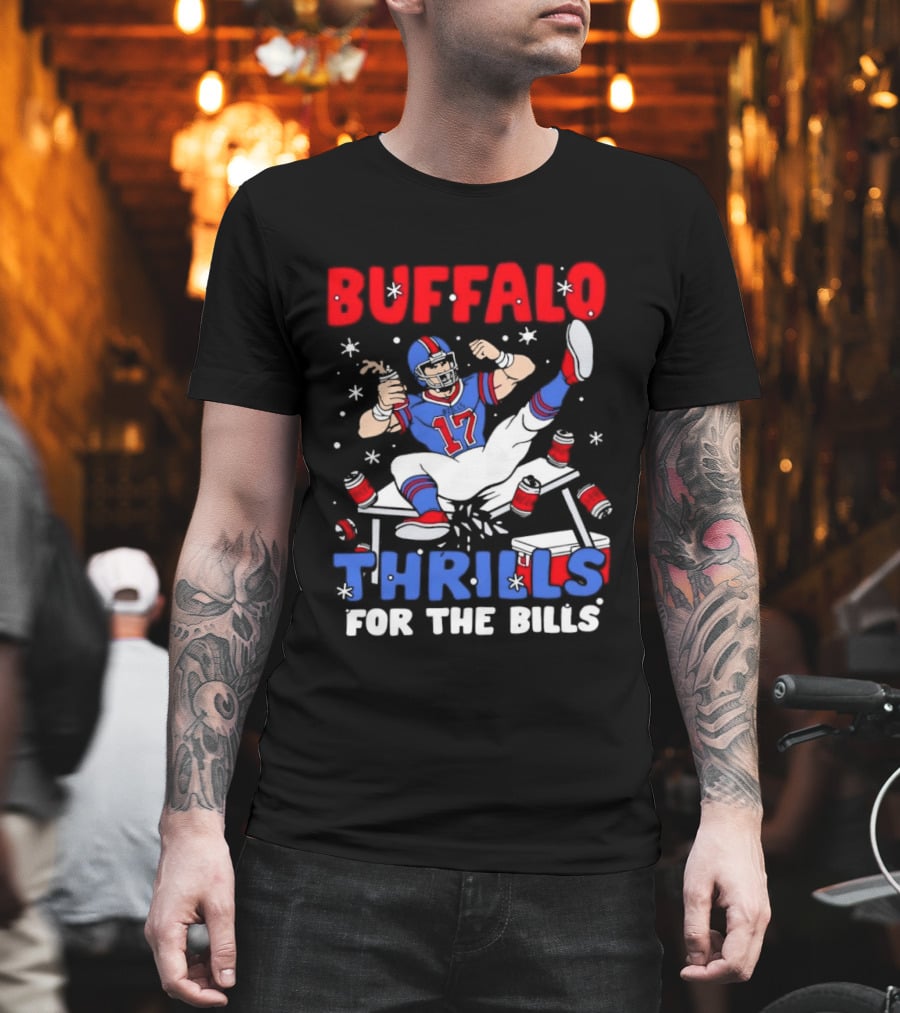 Buffalo Bills 17 Thrills Josh Allen Table Celebration T-Shirt
