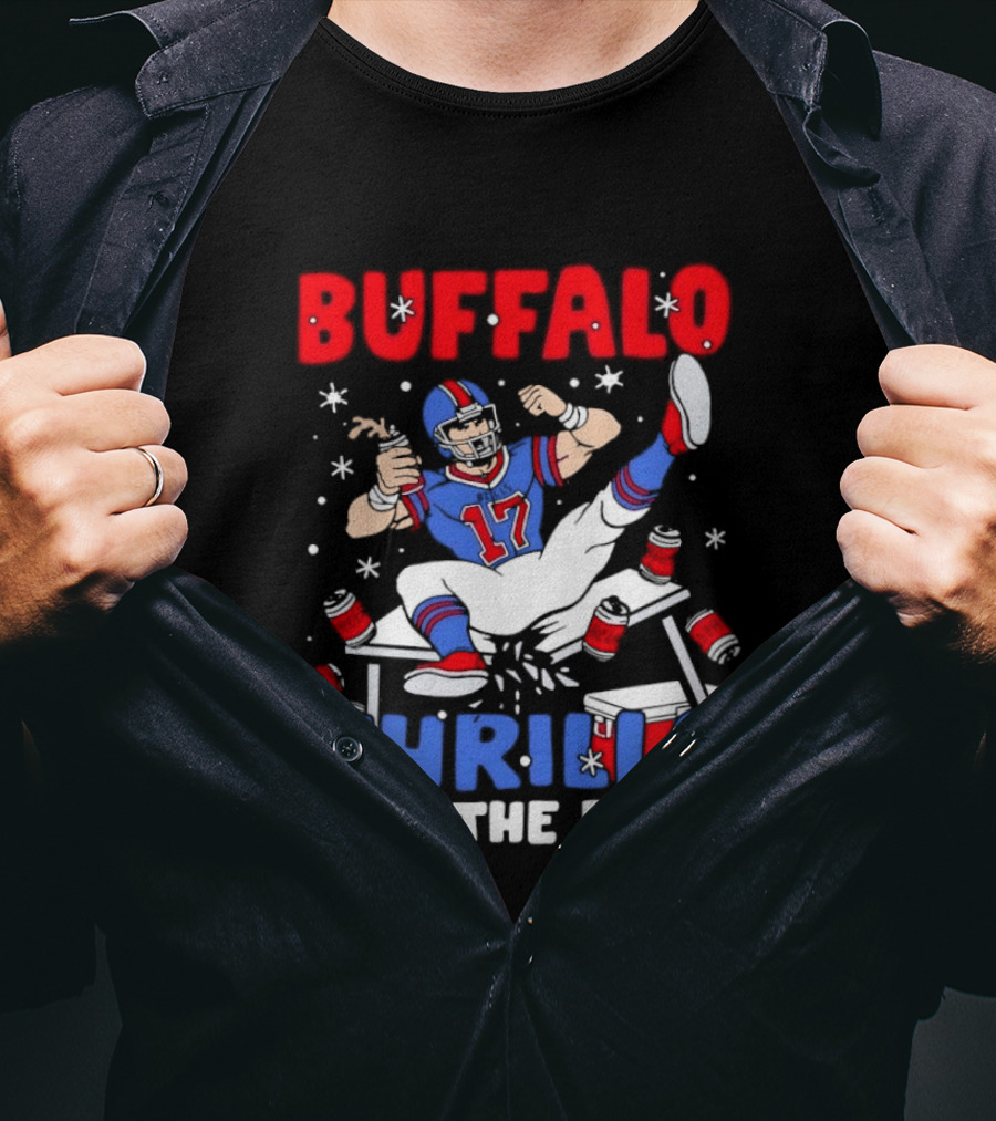 Buffalo Bills 17 Thrills Josh Allen Table Celebration T-Shirt
