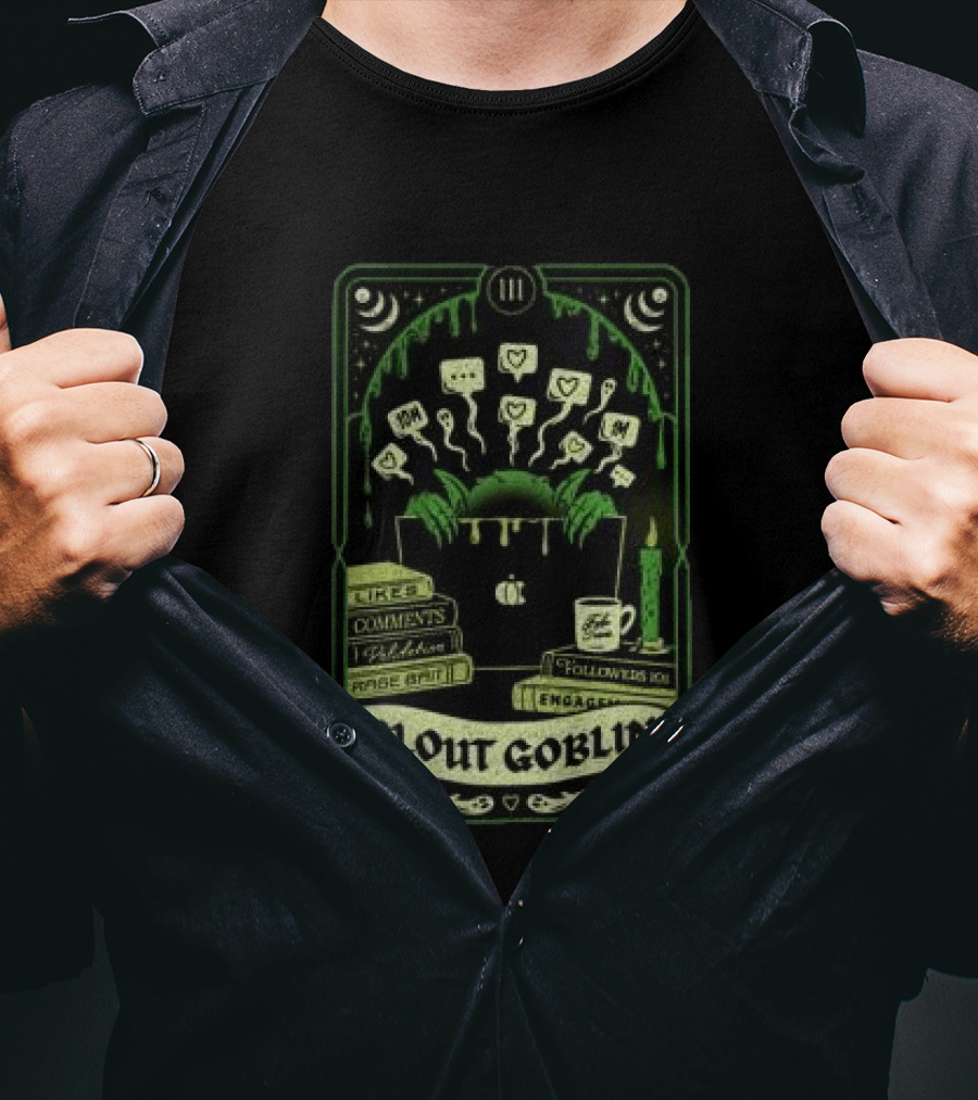 Do We Know Them Clout Goblin Tarot Card Style Social Media Icons And Keywords T-Shirt