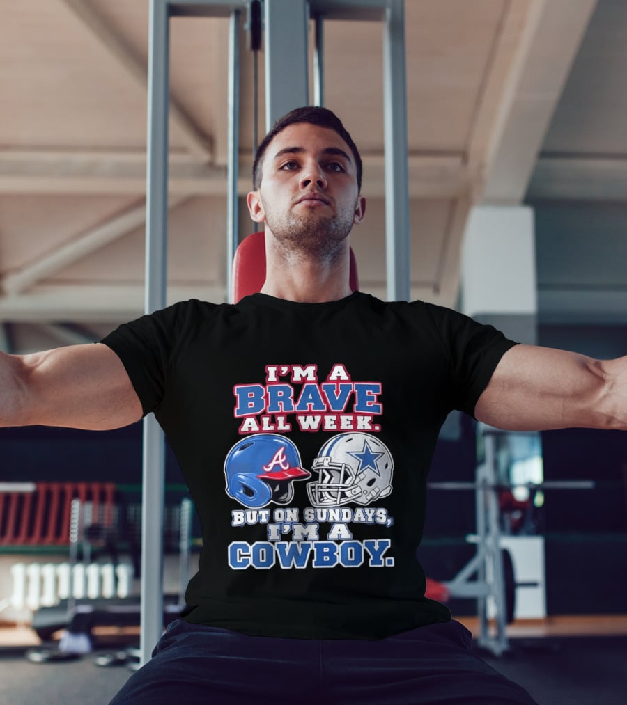 I'm A Brave All Week But On Sundays I'm A Cowboy Helmet Combination T-Shirt