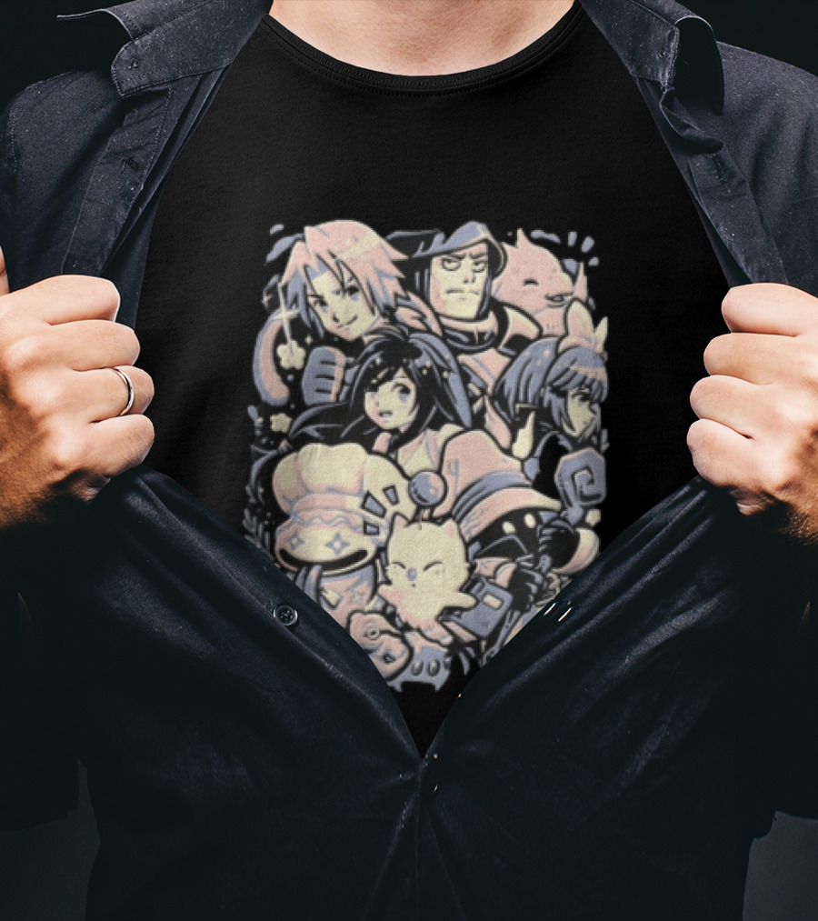Final Fantasy Anime Group Characters T-Shirt