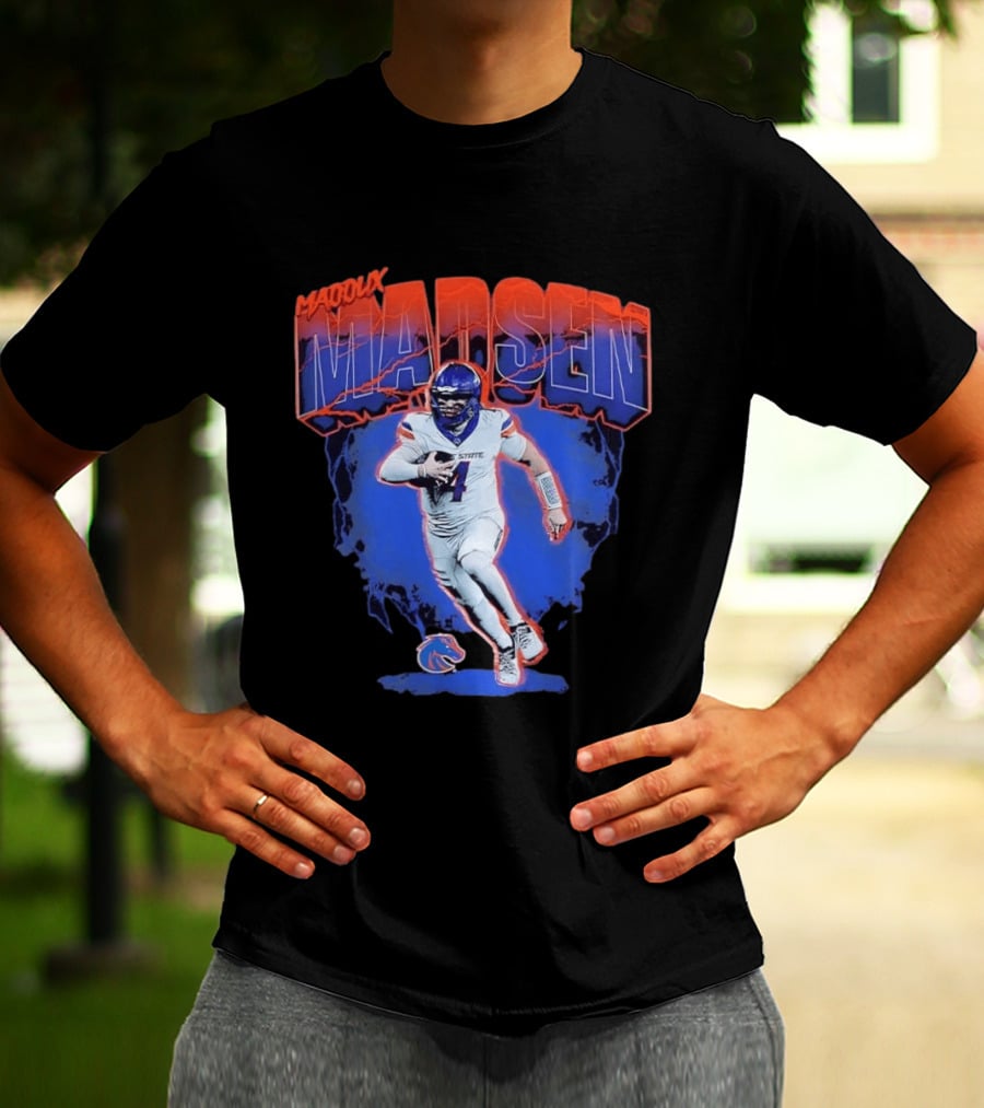 Boise State Broncos Maddux Madsen Lightning Collage NCAA Football T-Shirt