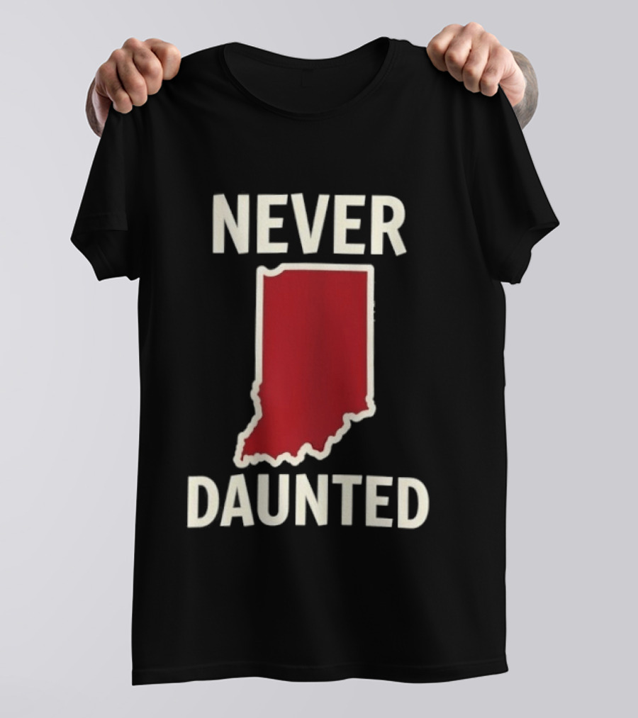Never Daunted Indiana State Red Map T-Shirt