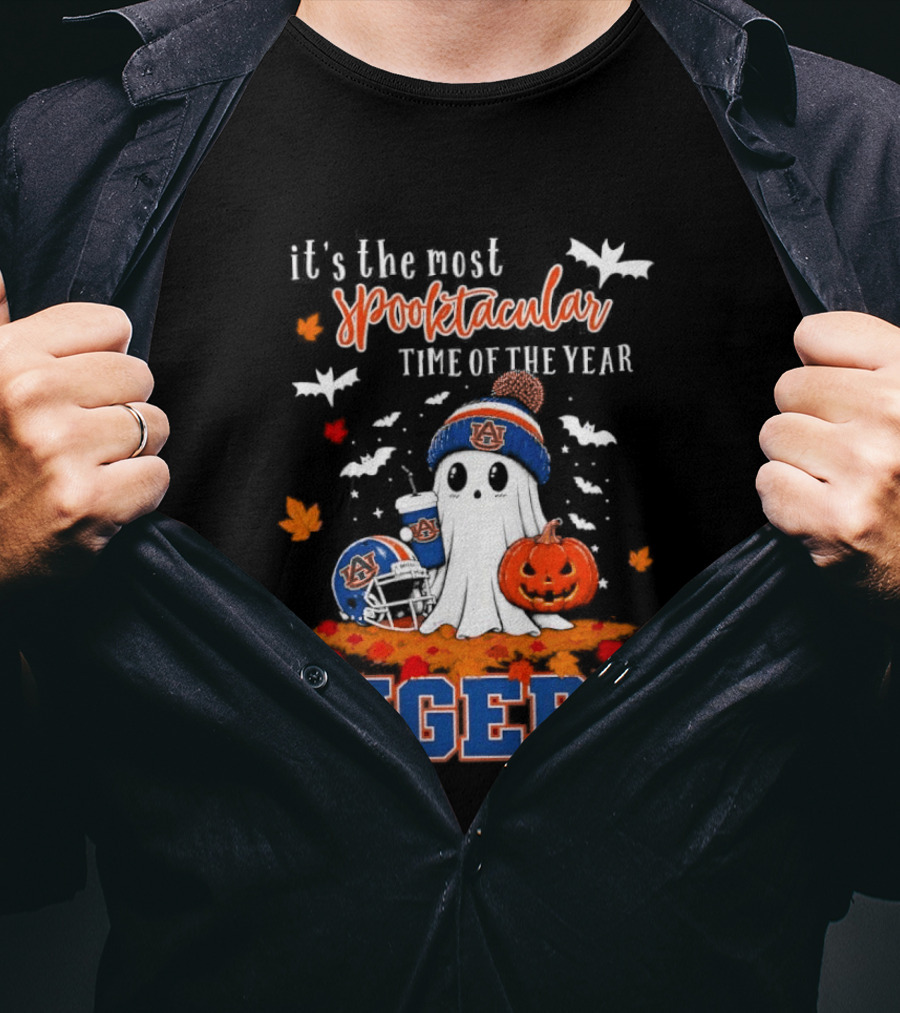 It's The Most Spooktacular Time Of The Year Tigers Halloween Ghost Pumpkins T-Shirt