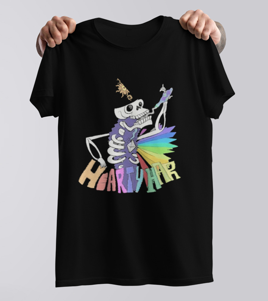 John Fogerty Hearty Har Colorful Skeleton With Rainbow T-Shirt