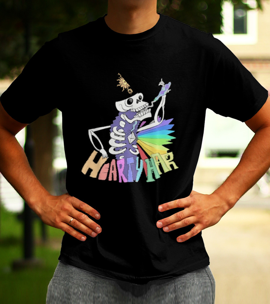 John Fogerty Hearty Har Colorful Skeleton With Rainbow T-Shirt