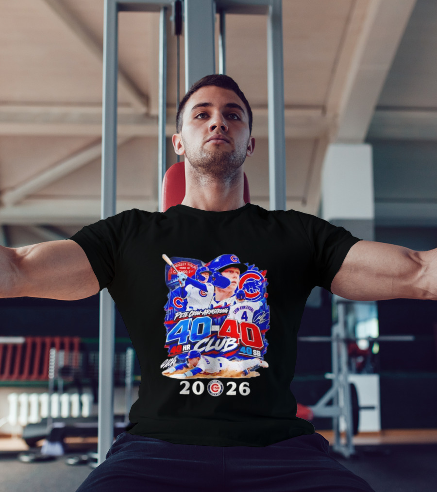 Pete Crow Armstrong 40HR 40SB Club Chicago Cubs 2026 T-Shirt