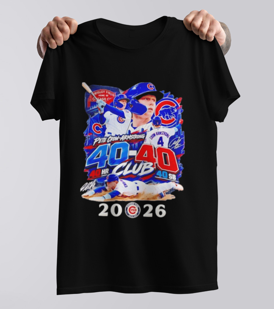 Pete Crow Armstrong 40HR 40SB Club Chicago Cubs 2026 T-Shirt