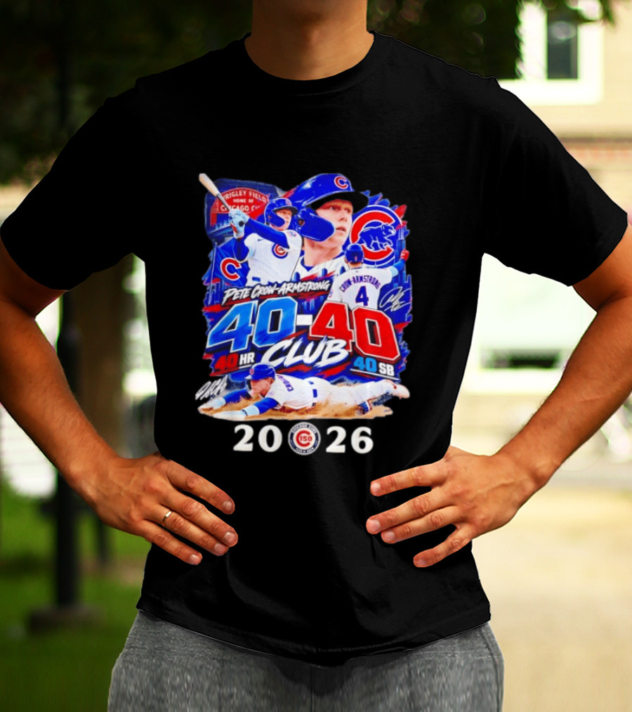 Pete Crow Armstrong 40HR 40SB Club Chicago Cubs 2026 T-Shirt