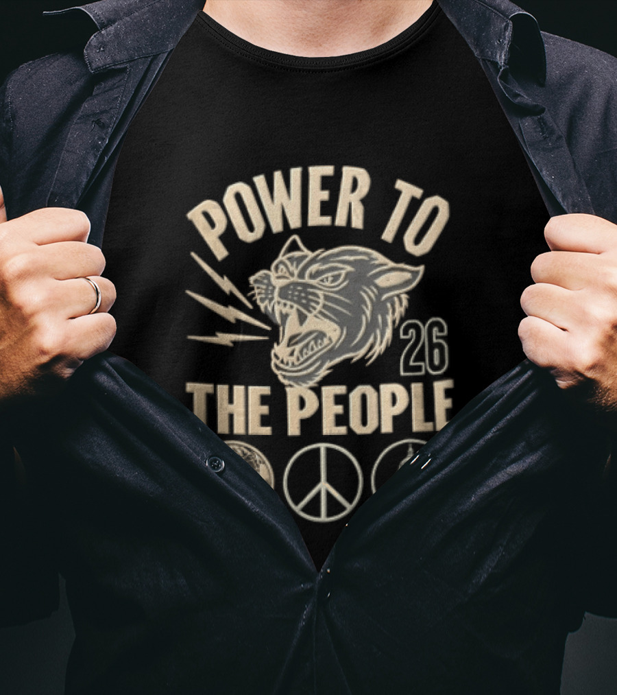 Power To The People Panther Head 2023 Peace And Unity T-Shirt
