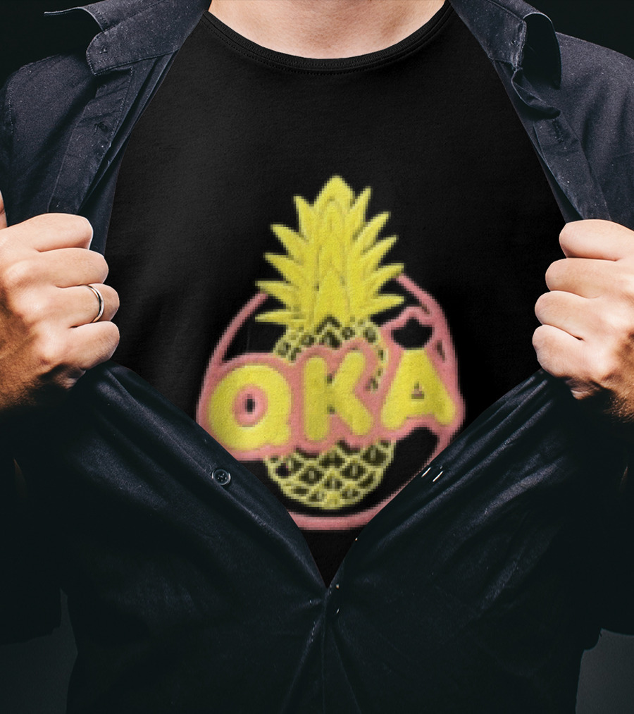 QKA Yellow Pineapple Inside Red Circle T-Shirt