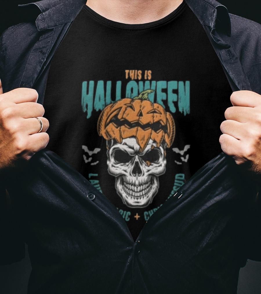Lauren Babic Chris Mifsud This Is Halloween Pumpkin Skull T-Shirt